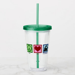 Peace Love Ultrasonography Ultrasound Technician Acrylic Tumbler