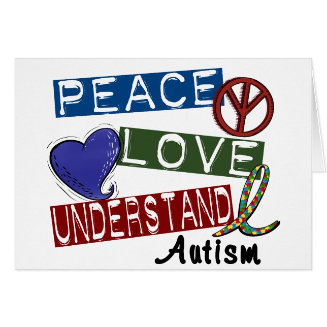PEACE LOVE UNDERSTAND AUTISM (Front Horizontal)