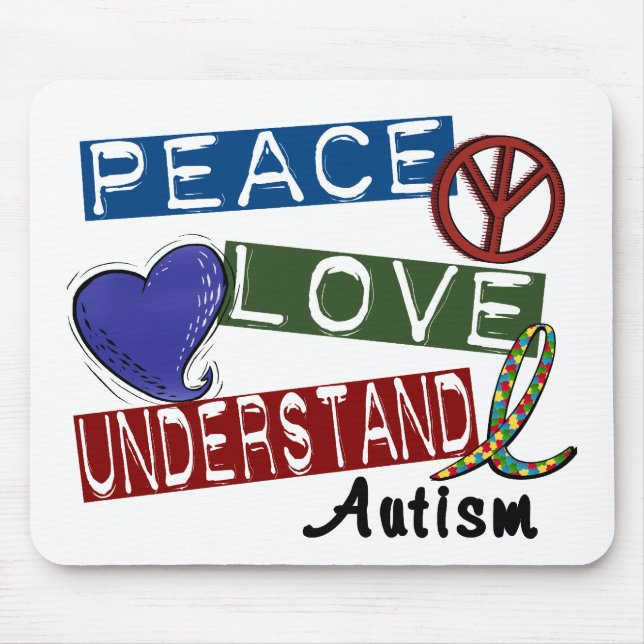 PEACE LOVE UNDERSTAND AUTISM MOUSE PAD (Front)