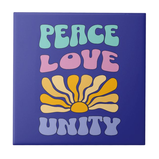 Peace Love Unity Ceramic Tile (Front)