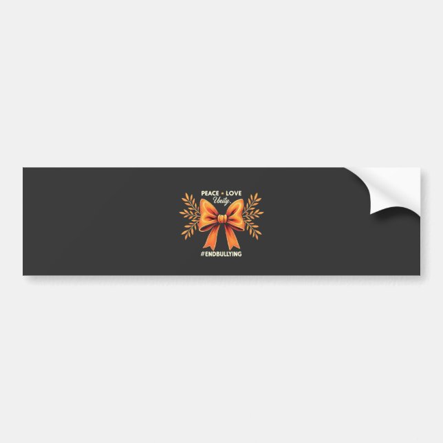 Peace Love Unity End Bullying Awareness  Bumper Sticker (Front)