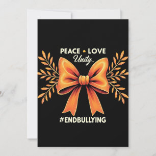 Peace Love Unity End Bullying Awareness Invitation