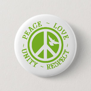 Peace Love Unity Respect 6 Cm Round Badge