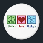 Peace Love Urology Magnet<br><div class="desc">Peace Love Urology. A cool urologist gift for a urology doctor or nurse with a peace sign,  heart,  and picture of a bladder. Great urology department presents.</div>