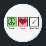 Peace Love Vaccines Magnet<br><div class="desc">Peace Love Vaccines Pro Vaccination gift for a paediatrician who promotes herd immunity with vaccinations.</div>