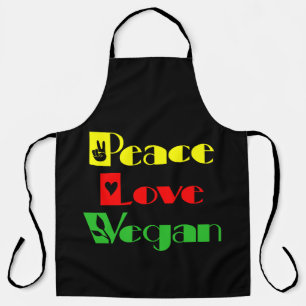 PEACE LOVE VEGAN Cool, Retro Apron