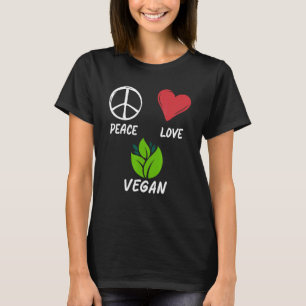 Peace Love Vegan   Pacifist Animal Life   Vegetari T-Shirt