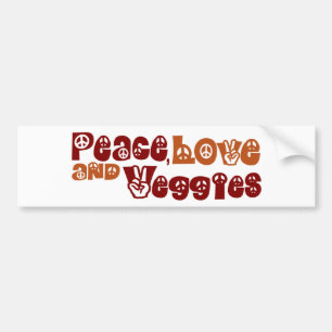 Peace Love Veggies Bumper Sticker