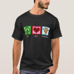 Peace Love Veterinarian T-Shirt<br><div class="desc">Pretty peace sign,  red heart,  and a paw print makes a great veterinarian gift. My dog's doctor deserves the best.</div>