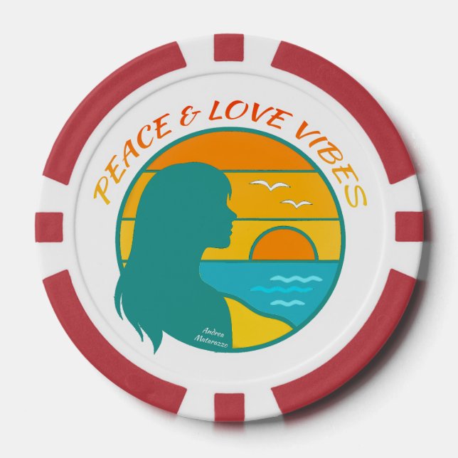 Peace & Love Vibes Poker Chips (Front)