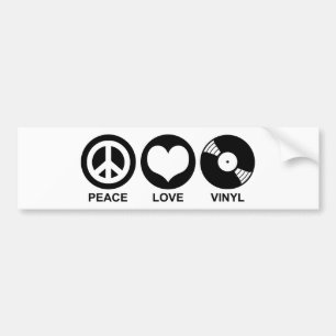 Peace Love Vinyl Bumper Sticker