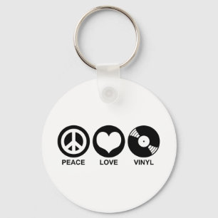 Peace Love Vinyl Key Ring
