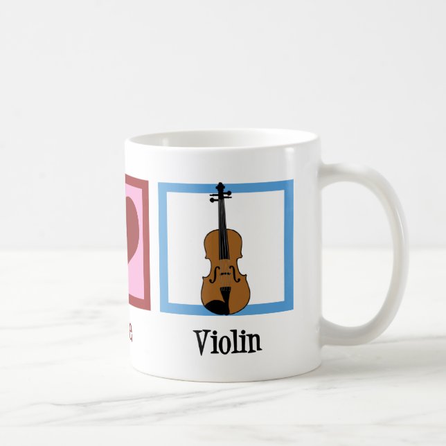 Peace Love Violin Cute Violinist Coffee Mug (Right)