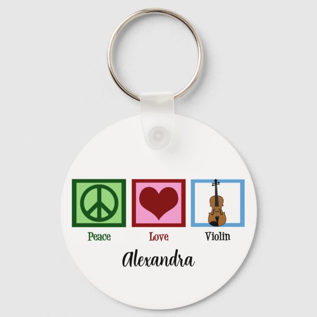 Peace Love Violin Key Ring (Front)