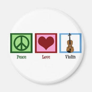 Peace Love Violin Magnet