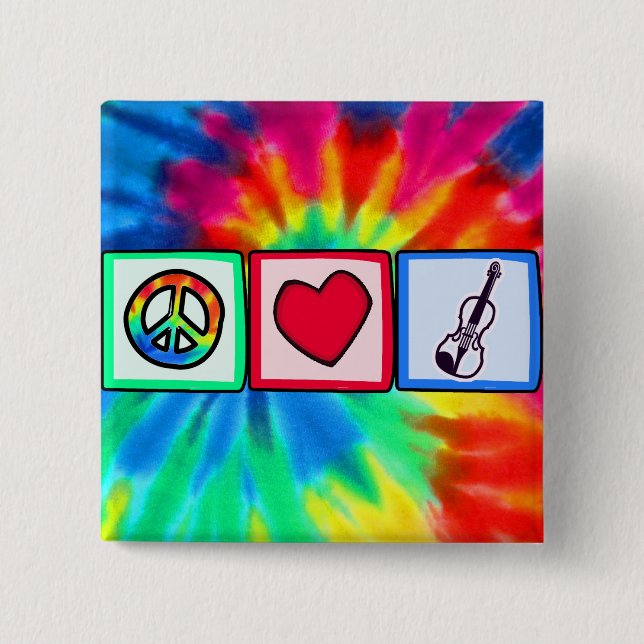 Peace, Love, Violins 15 Cm Square Badge (Front)