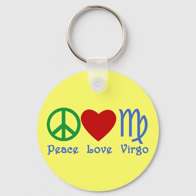 Peace Love Virgo Gifts and Products Key Ring (Front)