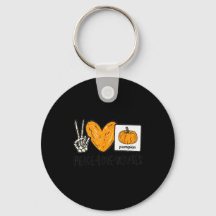 Peace Love Visuals Sped Teacher Pumpkin Skeleton H Key Ring