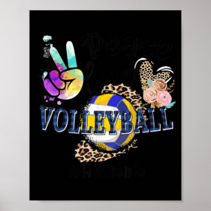 Peace Love Volleyball Auntie Life Mum Grandma Leop Poster