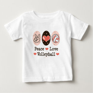 Peace Love Volleyball Baby T shirt