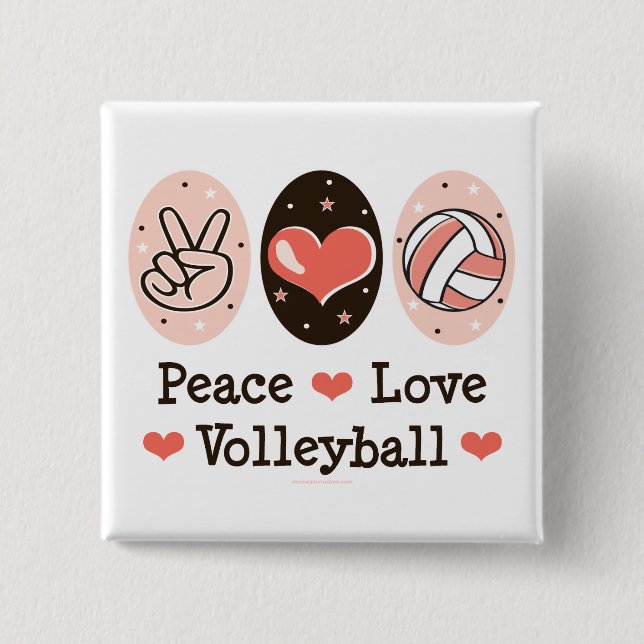 Peace Love Volleyball Button (Front)