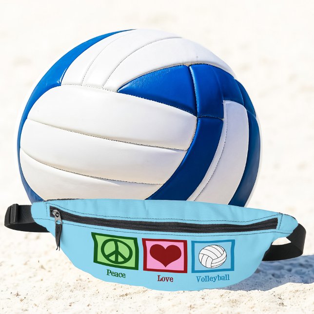 Peace Love Volleyball Cute Blue Bum Bags (Creator Uploaded)