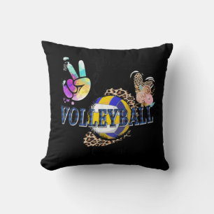 Peace Love Volleyball Gaga Life Mum Grandma Leopar Cushion