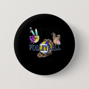 Peace Love Volleyball Gigi Life Mum Grandma Leopar 6 Cm Round Badge
