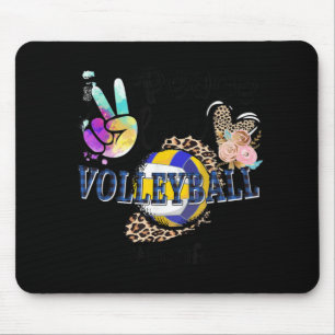 Peace Love Volleyball Gigi Life Mum Grandma Leopar Mouse Pad