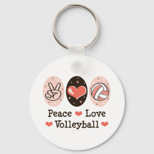 Peace Love Volleyball Key Chain