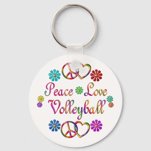 PEACE LOVE VOLLEYBALL KEY RING (Front)