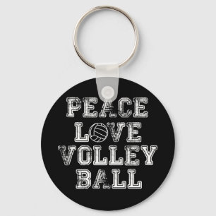 Peace, Love, Volleyball Key Ring