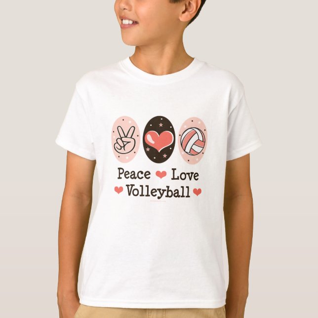 Peace Love Volleyball Kid T shirt (Front)