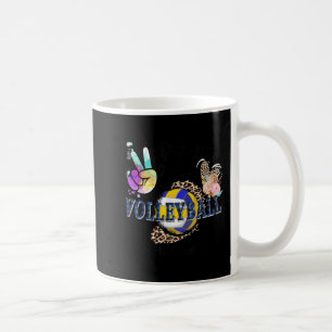 Peace Love Volleyball Memaw Life Mum Grandma Leopa Coffee Mug