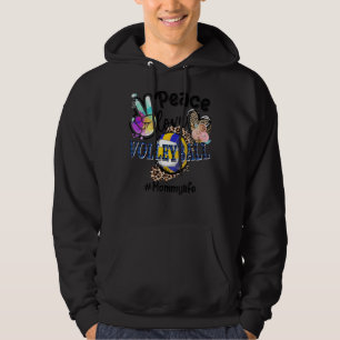 Peace Love Volleyball Mother Life Mum Grandma Leop Hoodie