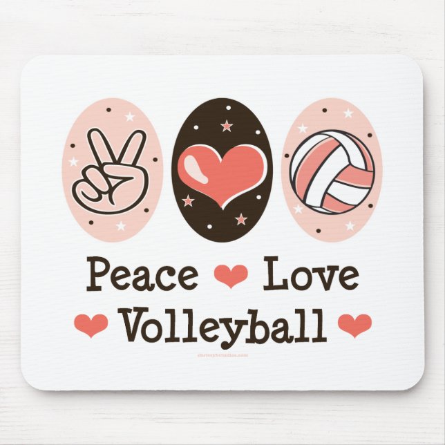 Peace Love Volleyball Mousepad (Front)