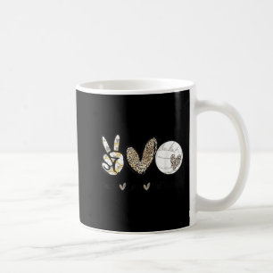 Peace Love Volleyball Mum Leopard Print Cheetah Pa Coffee Mug