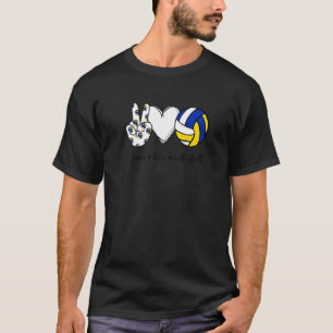 Peace Love Volleyball Peace Hand Sign Volleyball T-Shirt