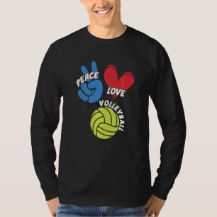 Peace Love Volleyball Player Game Team Coach Sette T-Shirt