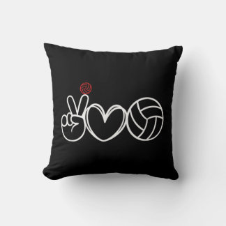 Peace Love Volleyball Player Graphic Cushion