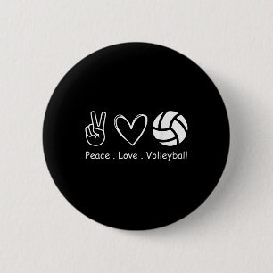 Peace Love Volleyball Player Team Sport Volleyball 6 Cm Round Badge