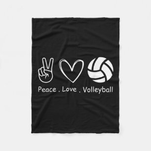 Peace Love Volleyball Player Team Sport Volleyball Fleece Blanket