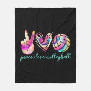 Peace Love Volleyball Player Tie Dye Style Women T Fleece Blanket