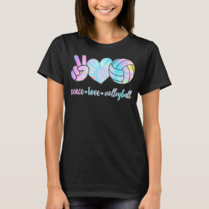 Peace Love Volleyball Player Tie Dye Style Women T T-Shirt