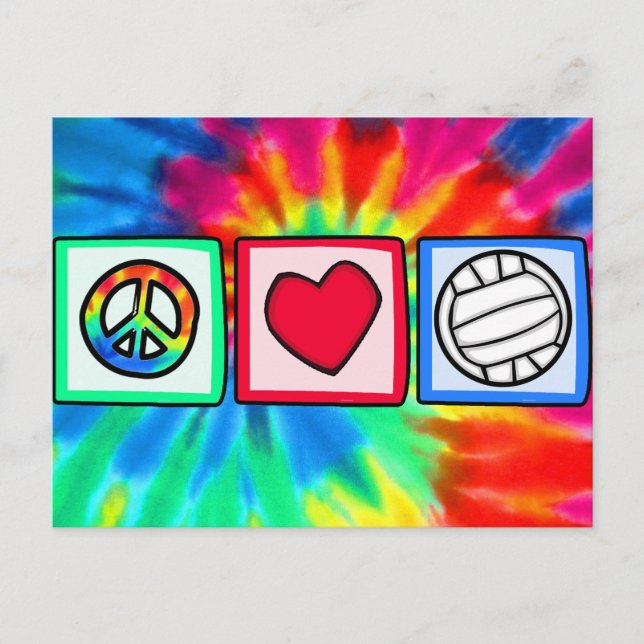 Peace, Love, Volleyball Postcard (Front)