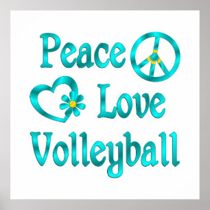 Peace Love Volleyball Poster