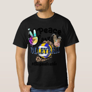 Peace Love Volleyball Stepsister Life Mum Grandma T-Shirt