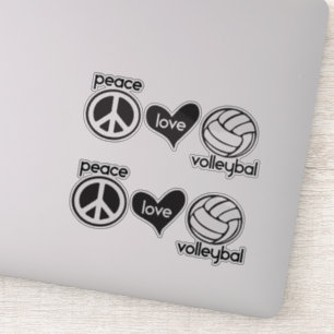 Peace, Love, Volleyball Sticker