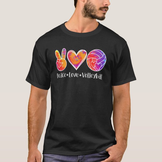 Peace Love Volleyball - Volleyball Lovers T-Shirt (Front)