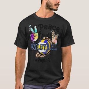 Peace Love Volleyball Yaya Life Mum Grandma Leopar T-Shirt